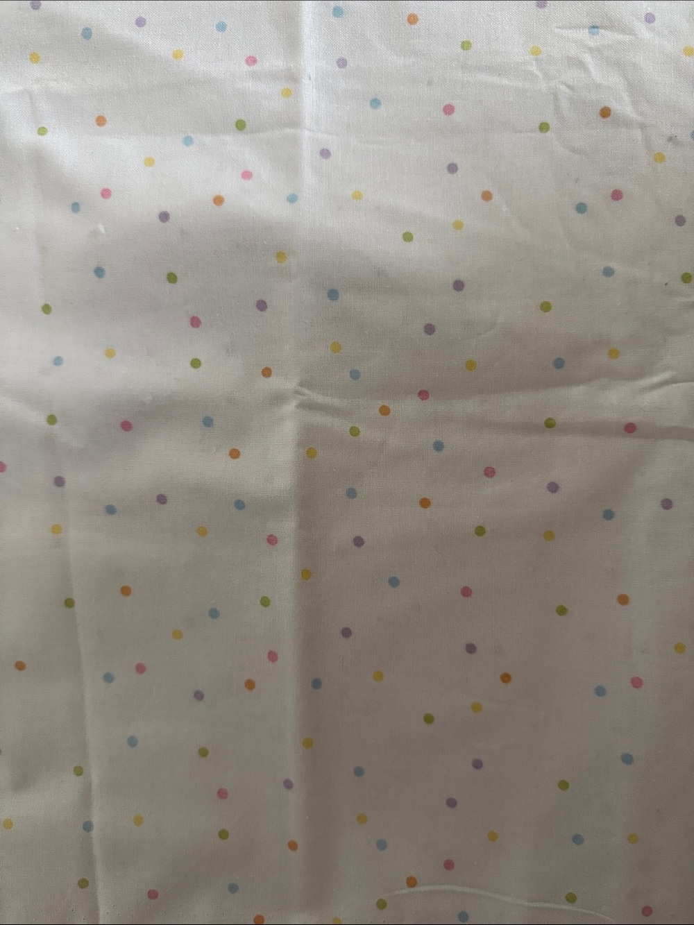 1 Yard  Pastel Polka Dot White Cotton